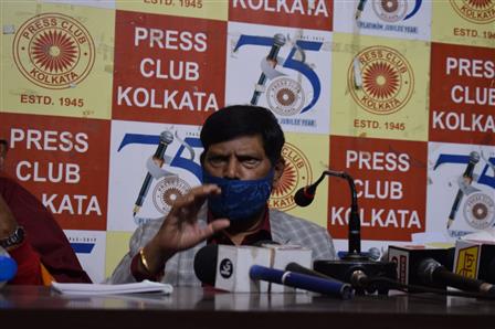 Union Minister of State for Social Justice and Empowerment, Shri Ram Das Athawale addressing the media in Kolkata on December, 15,2020.