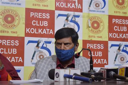 Union Minister of State for Social Justice and Empowerment, Shri Ram Das Athawale addressing the media in Kolkata on December, 15,2020.