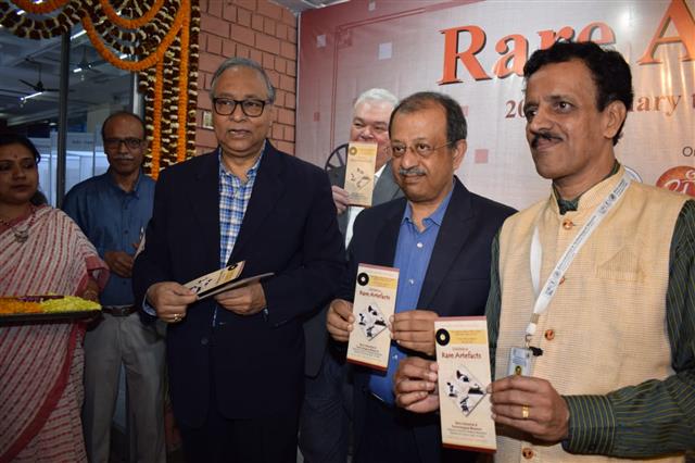 Dr. Jayanta Sengupta, Secretary and Curator, Victoria Memorial Hall,  Shri Jawhar Sircar, Former CEO, Prasar Bharati and Shri V S Ramachandran, Director BITM inaugurated a Leaflet on “Rare Artifacts” at BITM.