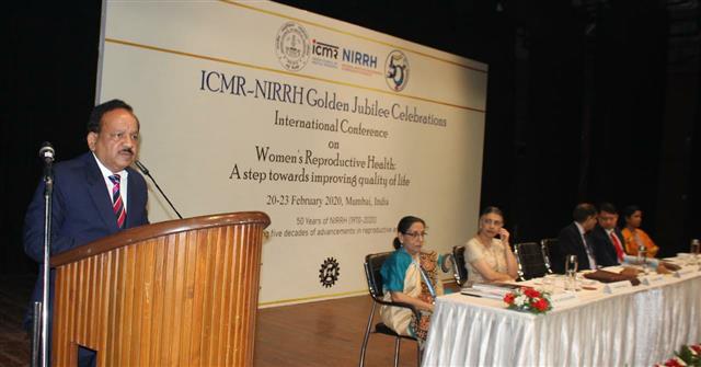 Union Health and Family Welfare, Science and Technology and Earth Sciences Minister,
Dr. Harsh Vardhan at ICMR - NIRRH Golden Jubilee Celebrations and inauguration of International Conference on Women's Reproductive Health