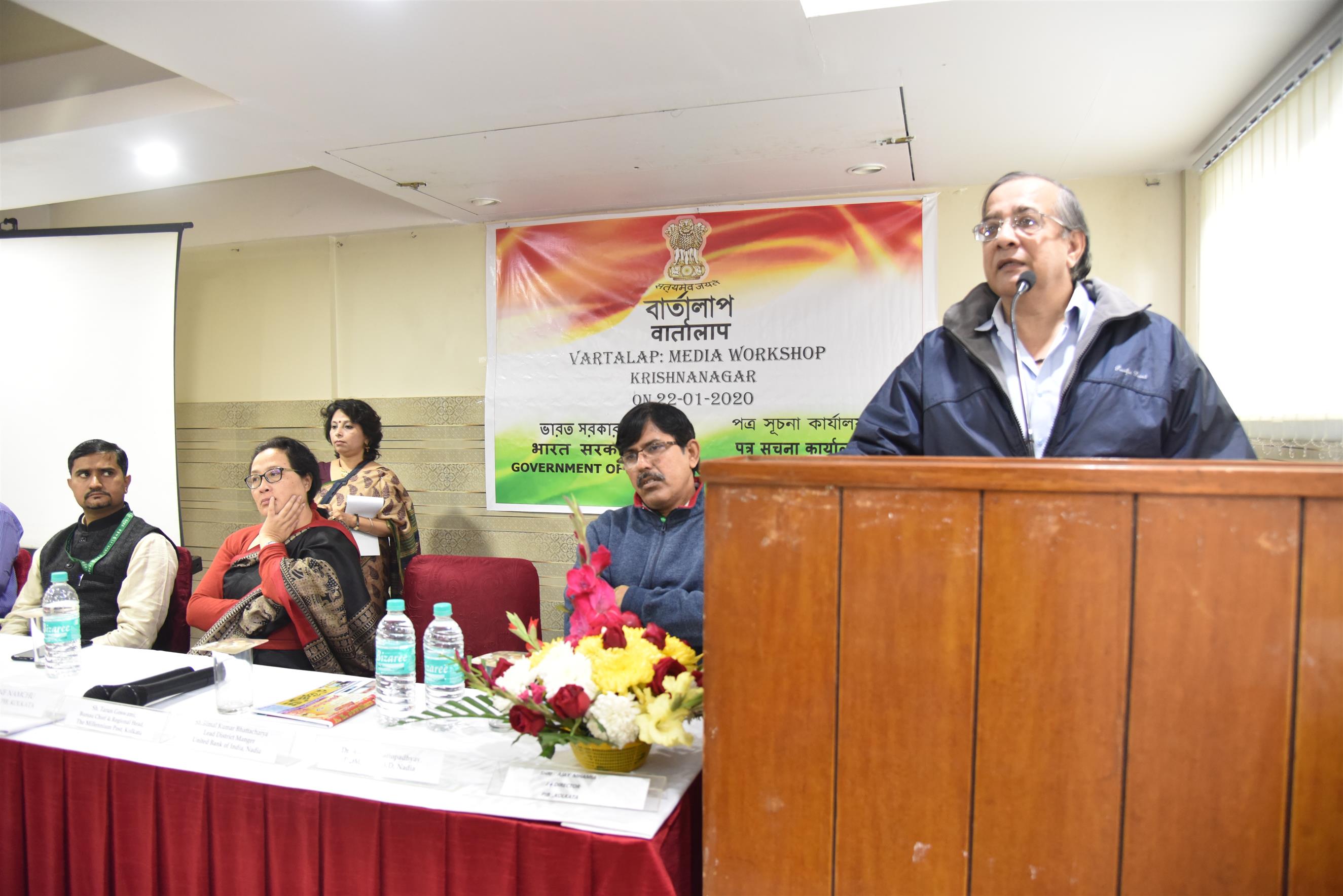 Shri Tarun Goswami, Bureau Chief & Regional Head, The Millennium Post addressing at the media workshop, Vartalap in Nadia District on January 22,2020.