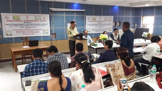 Prof(Dr.) Abhijit Hazra, Dean of Student Affairs, IPGMER & SSKM, Kolkata during an awareness Workshop cum Seminar ‘Impact of Personal Hygiene and Environmental Sanitation on Nutrition’ organized by Food and Nutrition Board, Eastern Region, Kolkata, Ministry of Women and Child Development in Kolkata.