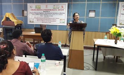 Dr. Madhumita Dobe, Director -Professor, All India Institute of Hygiene and Public Health during an awareness Workshop cum Seminar ‘Impact of Personal Hygiene and Environmental Sanitation on Nutrition’ organized by Food and Nutrition Board, Eastern Region, Kolkata, Ministry of Women and Child Development in Kolkata.