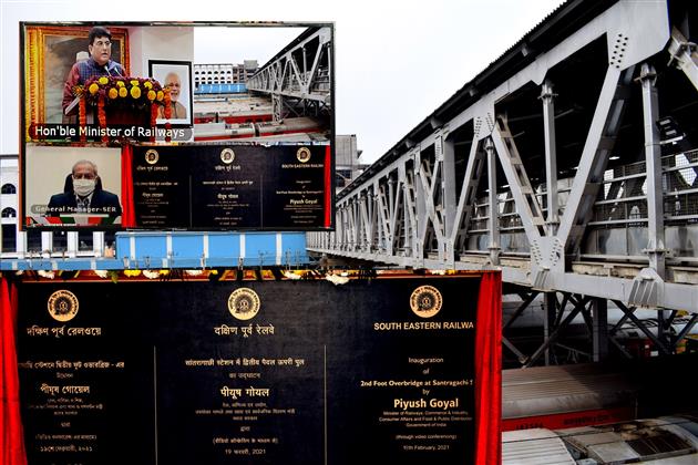 Inauguration of 2nd Foot Over Bridge at Santragachi by Shri Piyush Goyal, Hon’ble Minister of Railways, Commerce & Industry, Consumer Affairs and Food & Public Distribution, Govt. of India, through video conferencing today (19th February, 2021)