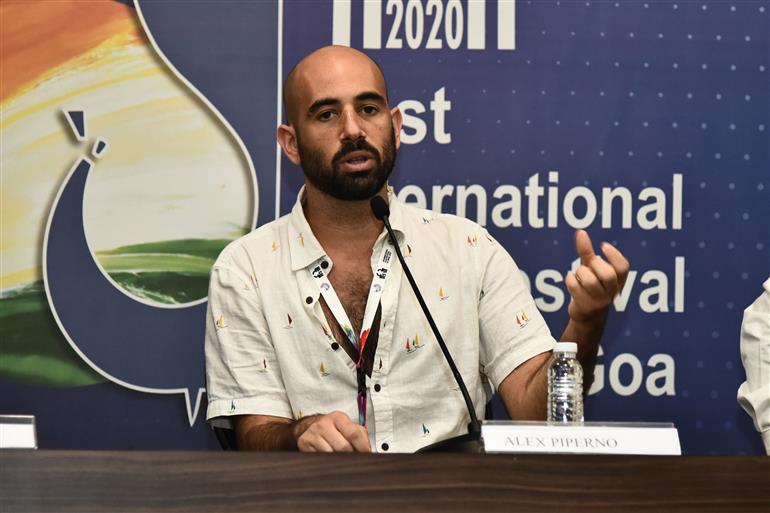 Director, Alex Piperno of ‘Window Boy Would also Like to Have a Submarine’ addressing the press conference at IFFI, Goa on January 18, 2021