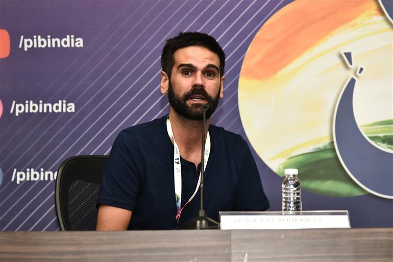Co-producer, Araquén Rodrígue of ‘Window Boy Would also Like to Have a Submarine’ addressing the press conference at IFFI, Goa on January 18, 2021. 