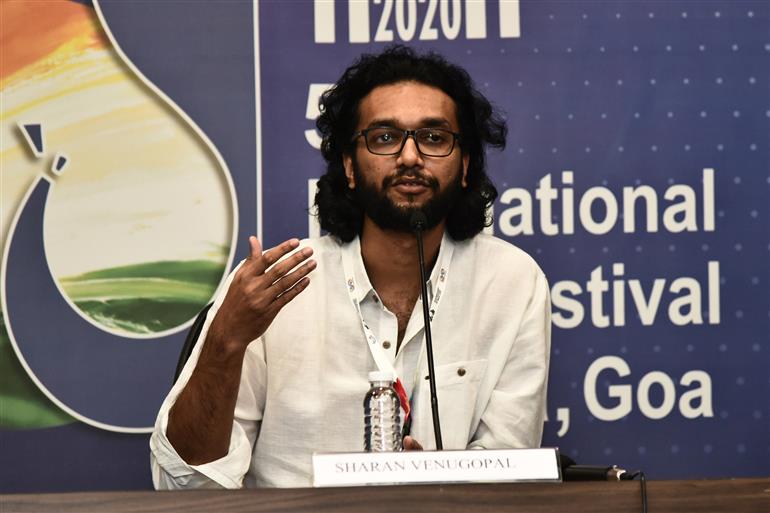 Director of non-feature film ‘Oru Paathira Swapnam Pole’ Shravan Venugopal at the press Conference at 51st International Film Festival of India (IFFI-2021) in Panaji, Goa.
