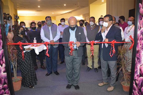 Professor Partha P. Majumder, National Science Chair, Govt. of India inaugurating exhibition on “Superbugs: The End of Antibiotics?” in Science City, Kolkata on January, 25,2021. A.D. Choudhury, Director General, National Council of Science Museum (NCSM); Shri Subhabrata Chaudhuri, Director, Science City; Professor Sibaji Raha, Chairman, Executive Committe, Science City; Dr. Sanjay Bhattacharya, Senior Consultant in Microbiology, Tata Medical Center, Kolkata and Shri S. Kumar, Director, (Hqrs) NCSM