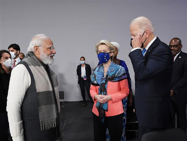 प्रधानमंत्री श्री नरेन्द्र मोदी 02 नवंबर, 2021 को स्कॉटलैंड के ग्लासगो में बिल्ड बैक बेटर फॉर द वर्ल्ड (बी3डब्ल्यू) कार्यक्रम में भाग लेते हुए।:Prime Minister