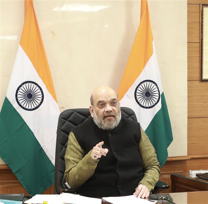The Union Home and Cooperation Minister, Shri Amit Shah virtually addressing at the release of the District Good Governance Index (DGGI) in Jammu and Kashmir, on January 22, 2022.