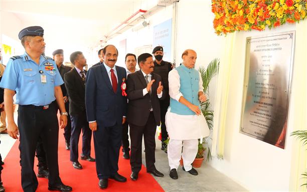 The Union Minister for Defence, Shri Rajnath Singh at the ‘Warhead Facility’ at Bharat Dynamics Limited (BDL), Bhanur Unit, in Hyderabad, Telangana on July 02, 2022.