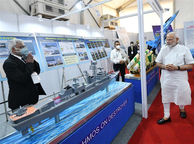 PM visits the exhibition, in Lucknow on June 03, 2022.