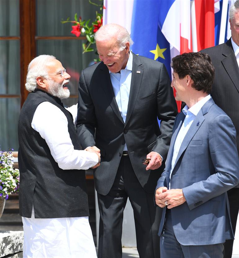 PM meets the other G-7 leaders at G-7 Summit, in Germany on June 27, 2022.