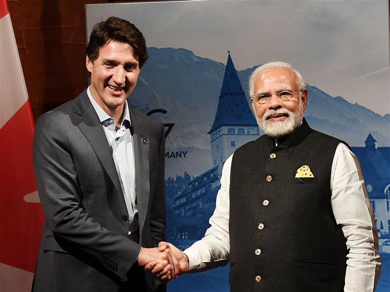PM in a bilateral meeting with the Prime Minister of Canada, Mr. Justin Trudeau on the sidelines of G-7 Summit, in Germany on June 27, 2022.