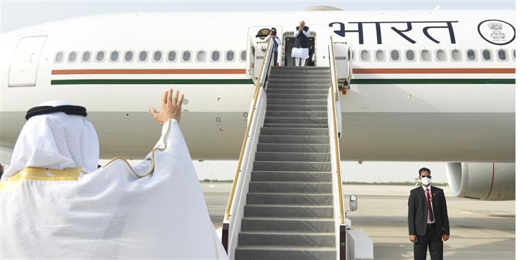 PM departs from Abu Dhabi Airport, in UAE on June 28, 2022. 