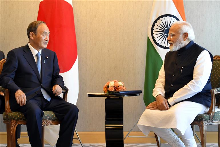PM meeting the former Prime Minister of Japan, Mr. Yoshihide Suga, in Tokyo, Japan on May 24, 2022.