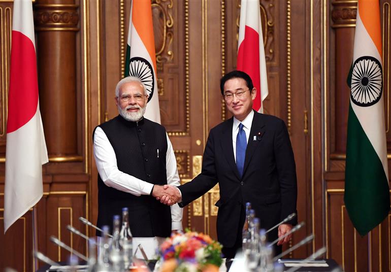 PM meeting the Prime Minister of Japan, Mr. Fumio Kishida, in Tokyo, Japan on May 24, 2022.