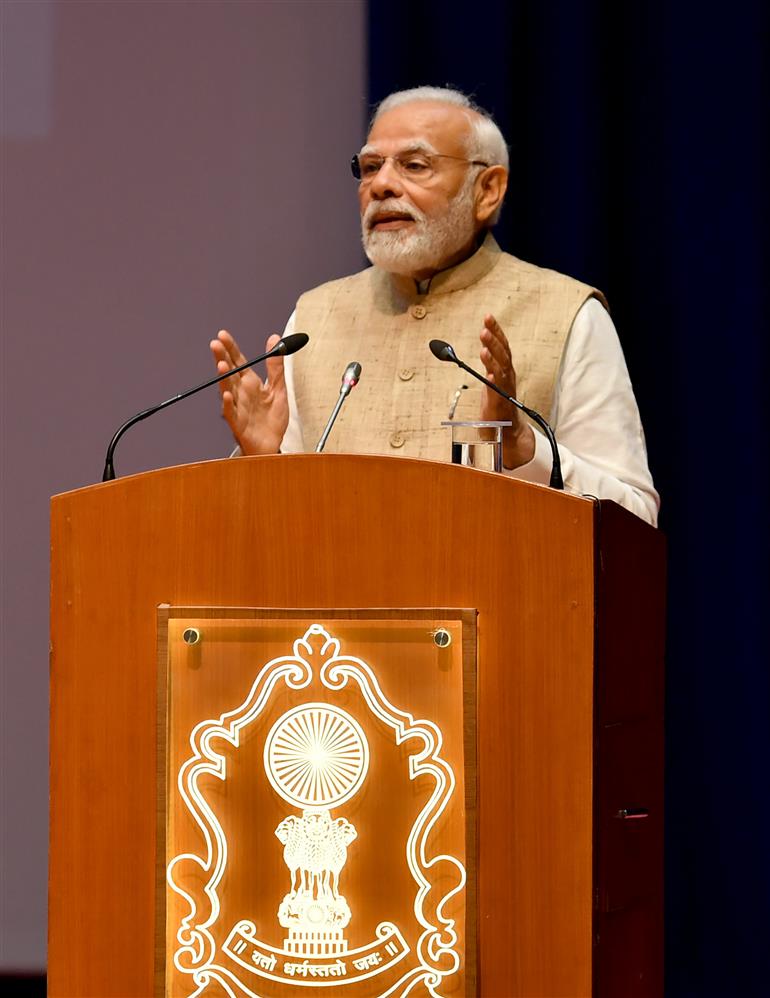 PM addressing at the Constitution Day celebrations in the Supreme Court, in New Delhi on November 26, 2022.