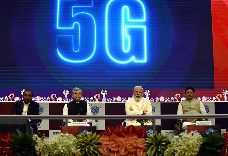 PM at the inauguration of 6th edition of India Mobile Congress and launch of 5G Services, in New Delhi on October 01, 2022.