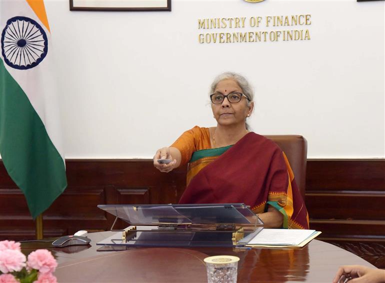 The Union Minister for Finance and Corporate Affairs, Smt. Nirmala Sitharaman inaugurates the Competition Commission of India (CCI’s) Regional Office (West), in Mumbai virtually from New Delhi on October 06, 2022.