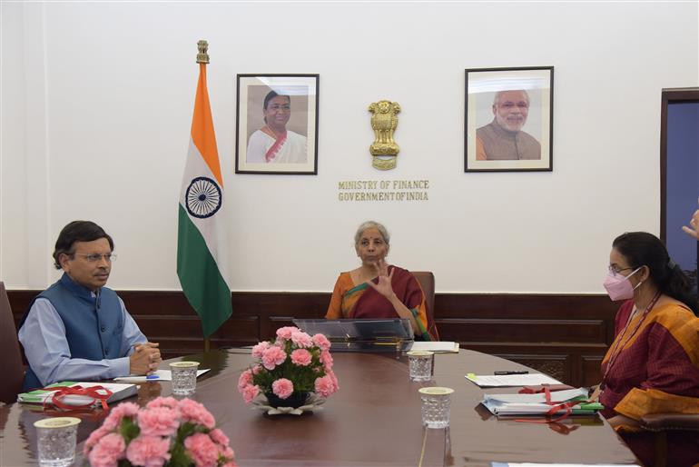 The Union Minister for Finance and Corporate Affairs, Smt. Nirmala Sitharaman addressing at the inauguration of Competition Commission of India (CCI’s) Regional Office (West), in Mumbai virtually from New Delhi on October 06, 2022.