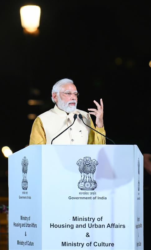 PM addressing the gathering at the inauguration of the ‘Kartavya Path’, in New Delhi on September 08, 2022.