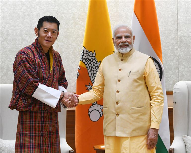 PM meeting the King of Bhutan, Jigme Khesar Namgyel Wangchuck, in New Delhi on September 14, 2022.