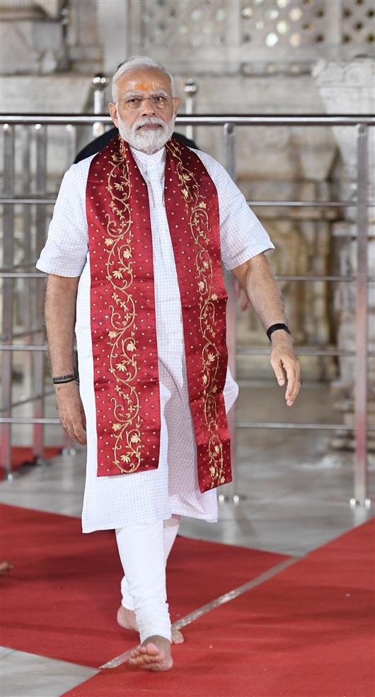 PM at Ambaji Temple, in Gujarat on September 30, 2022.