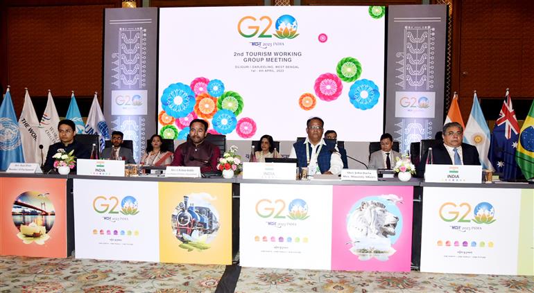 The Union Minister for Culture, Tourism and Development of North Eastern Region (DoNER), Shri G. Kishan Reddy attends the side event of 2nd G20 Tourism Working Group meeting (TWG) at Darjeeling, in West Bengal on April 2, 2023.