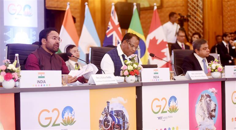 The Union Minister for Culture, Tourism and Development of North Eastern Region (DoNER), Shri G. Kishan Reddy attends the side event of 2nd G20 Tourism Working Group meeting (TWG) at Darjeeling, in West Bengal on April 2, 2023.