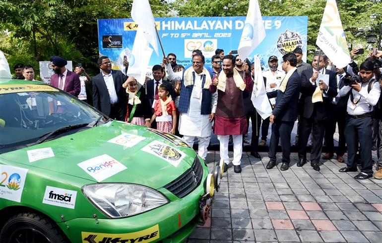 The Union Minister for Culture, Tourism and Development of North Eastern Region (DoNER), Shri G. Kishan Reddy flags off the Himalayan Drive 9, a car rally to promote the G 20 theme on the sidelines of 2nd G20 Tourism Working Group meeting (TWG) at Darjeeling, in West Bengal on April 2, 2023.