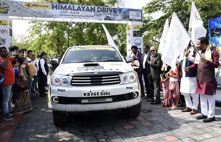 The Union Minister for Culture, Tourism and Development of North Eastern Region (DoNER), Shri G. Kishan Reddy flags off the Himalayan Drive 9, a car rally to promote the G 20 theme on the sidelines of 2nd G20 Tourism Working Group meeting (TWG) at Darjeeling, in West Bengal on April 2, 2023.