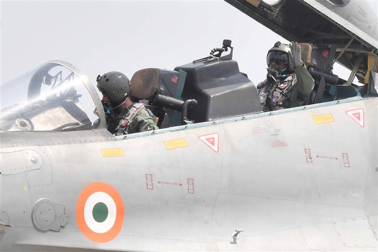The President of India, Smt. Droupadi Murmu took a historic sortie in a Sukhoi 30 MKI fighter aircraft at the Tezpur Air Force Station, in Assam on April 8, 2023.