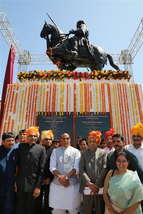 The Union Minister for Defence, Shri Rajnath Singh attends the 16th convocation of Janardan Rai Nagar Rajasthan Vidyapeeth (Deemed-to-be-University) at Udaipur, in Rajasthan on April 15, 2023.