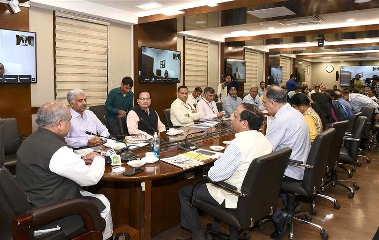 The Union Minister for Agriculture and Farmers Welfare, Shri Narendra Singh Tomar addressing the gathering after releasing SOPs for pesticide spray with drones and a booklet on millets machinery, in New Delhi on April 20, 2023.