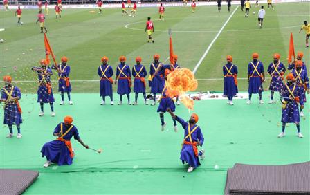 Glimpse of the opening ceremony of 132nd Durand Cup in Kokrajhar, Assam on August 05, 2023.