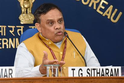 The Chairman AICTE, Prof. T. G. Sitharam addressing at the launch of approval process handbook at Shastri Bhawan, in New Delhi on December 06, 2023.