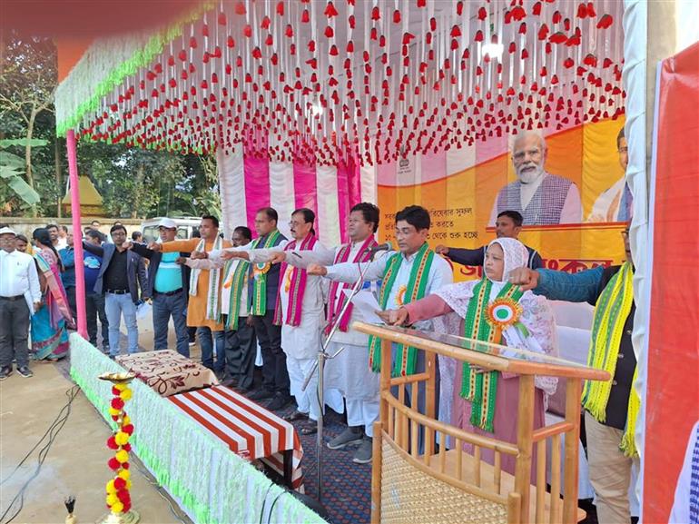 Glimpses of Viksit Bharat Sankalp Yatra program at Tripura held on December 11, 2023.