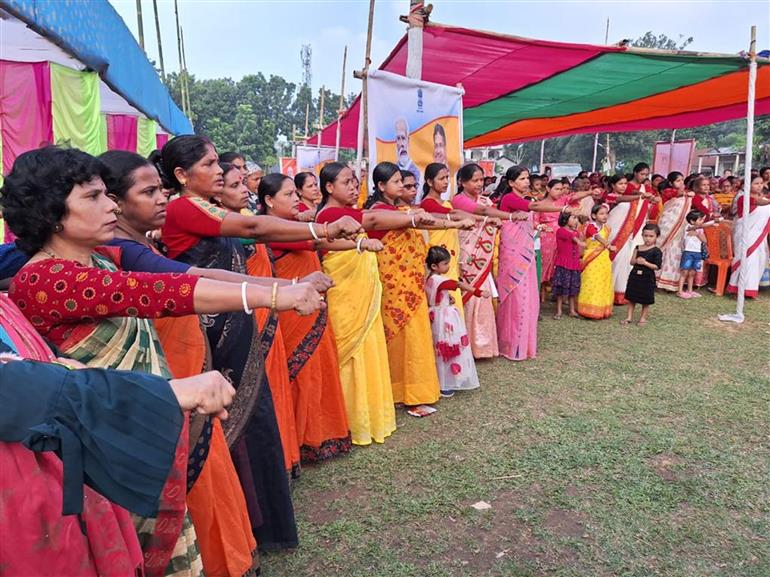 Glimpses of Viksit Bharat Sankalp Yatra program at Tripura held on December 11, 2023.