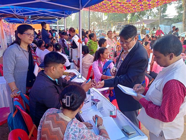 Glimpses of Viksit Bharat Sankalp Yatra program, in Guwahati on December 11, 2023. 