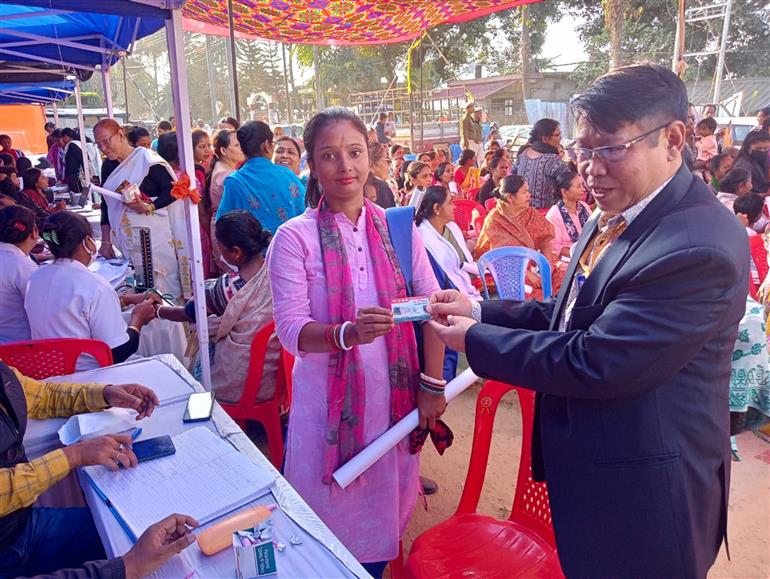 Glimpses of Viksit Bharat Sankalp Yatra program, in Guwahati on December 11, 2023. 