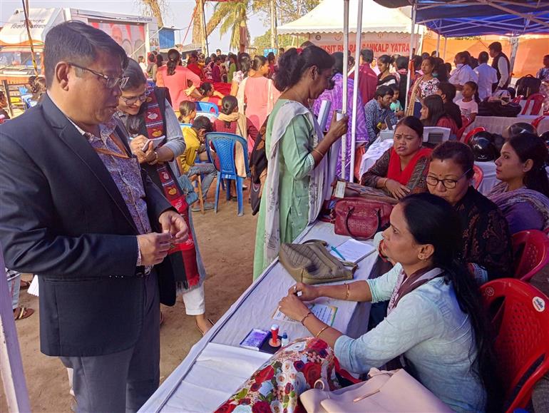 Glimpses of Viksit Bharat Sankalp Yatra program, in Guwahati on December 11, 2023. 
