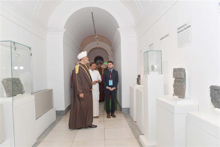 The Sultan of Oman, Majesty Haitham Bin Tarik visits at National Gallery of Modern Art (NGMA), in New Delhi on December 16, 2023.