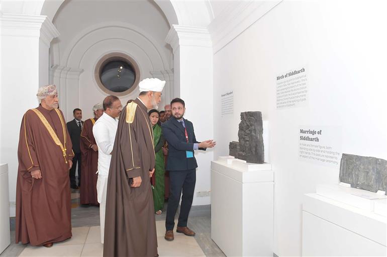 The Sultan of Oman, Majesty Haitham Bin Tarik visits at National Gallery of Modern Art (NGMA), in New Delhi on December 16, 2023.