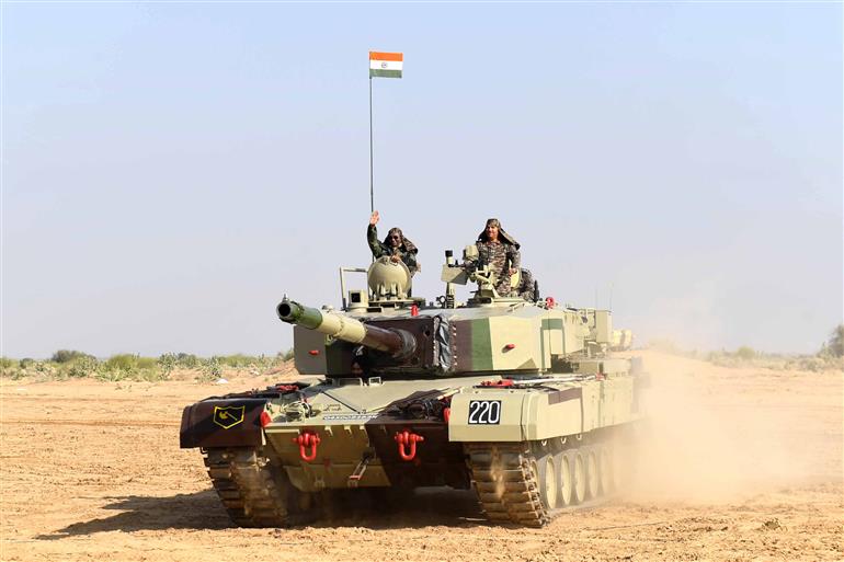 The President of India, Smt Droupadi Murmu witnessed the Integrated Fire Power exercise conducted by Indian Army at Pokhran, in Rajasthan on December 23, 2023.
