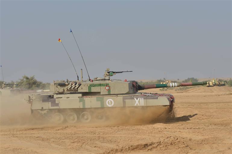 The President of India, Smt Droupadi Murmu witnessed the Integrated Fire Power exercise conducted by Indian Army at Pokhran, in Rajasthan on December 23, 2023.