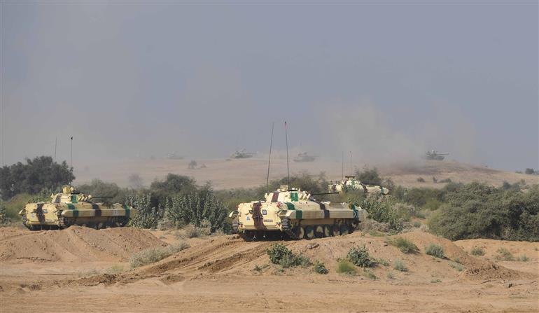 The President of India, Smt Droupadi Murmu witnessed the Integrated Fire Power exercise conducted by Indian Army at Pokhran, in Rajasthan on December 23, 2023.
