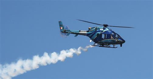 Glimpses of the air show during the first public day at 14th Aero India, in Bengaluru on February 16, 2023.