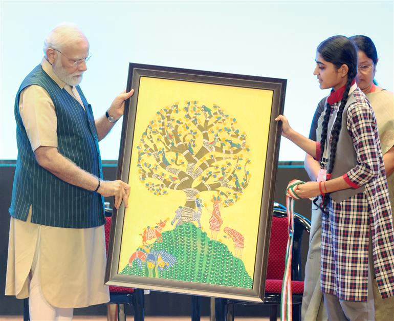 PM at the inauguration of Akhil Bhartiya Shiksha Samagam at Bharat Mandapam, in New Delhi on July 29, 2023.