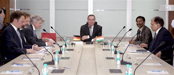 German Federal Minister of Defence, Mr Boris Pistorius attending an event of iDEX start-ups at Research & Innovation Park, in IIT Delhi on June 06, 2023. The Additional Secretary (Defence Production) & CEO Defence Innovation Organisation (DIO), Shri T Natarajan is also seen.